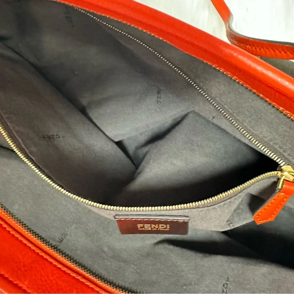 Fendi Women's Striped Tote Bag - orange and Brown - Picture 8 of 16